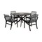 Armen Living Sachi and Brighton 5 Piece Dining Set in Dark Eucalyptus Wood with Gray Rope 840254332409 - alternate 1